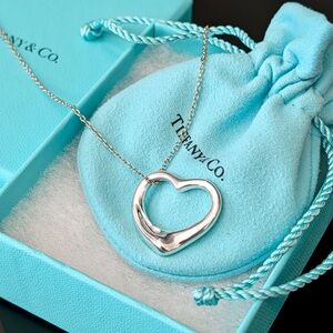 Tiffany & Co. Elsa Peretti Sterling Silver Open Heart Necklace